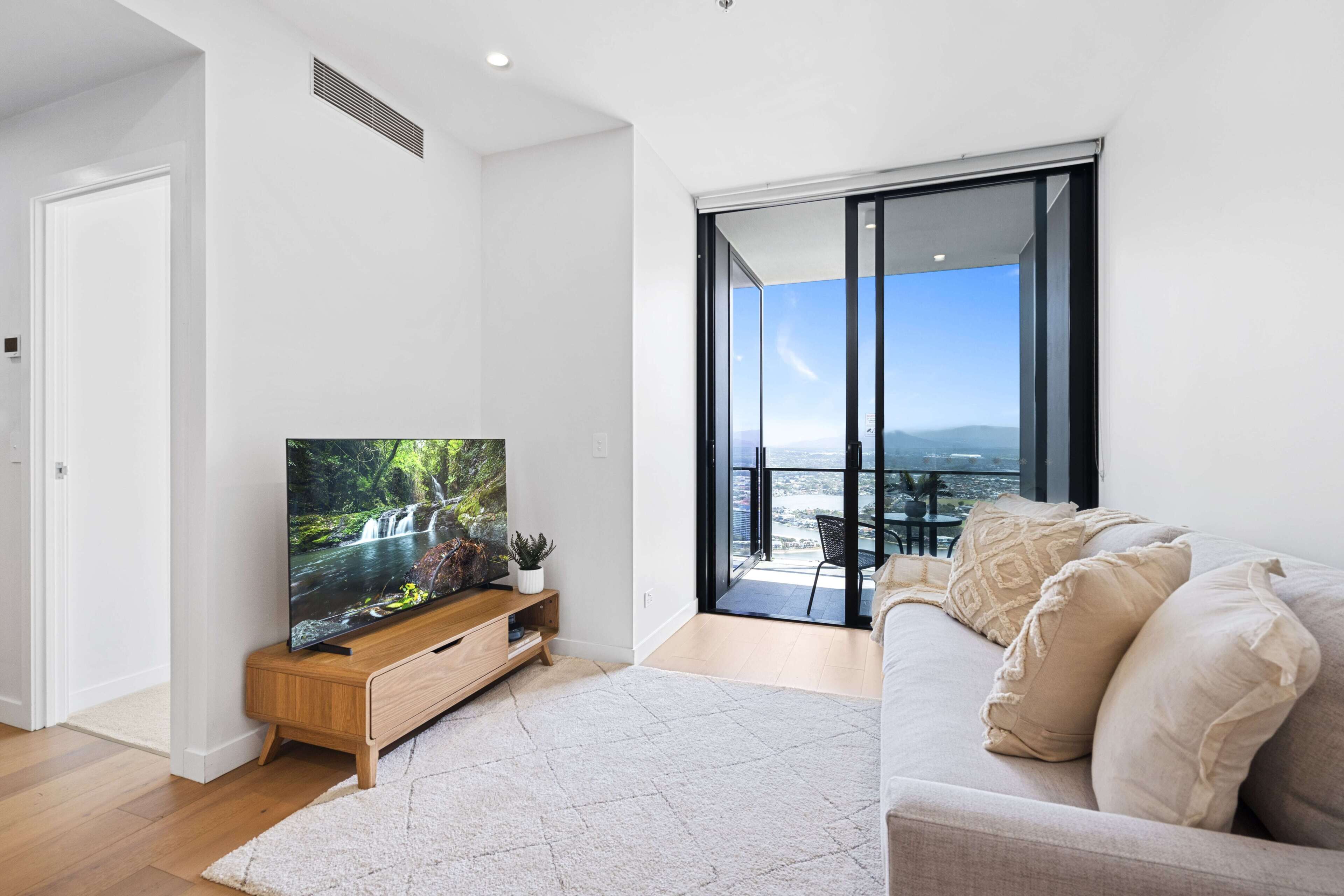 Apartment, 1 Bedroom, River View | Living area | 18-inch flat-screen TV with digital channels, TV