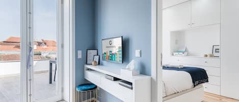 1 dormitorio, tabla de planchar con plancha, Internet y ropa de cama