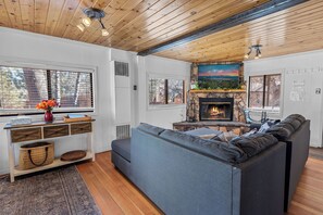 Smart TV, fireplace, table football