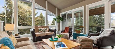 Televisión y chimenea