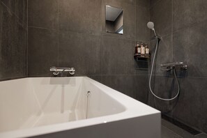 Free toiletries, hair dryer, bidet, towels