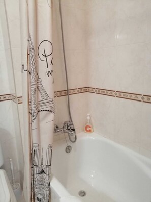 Bañera, secador de pelo, toallas