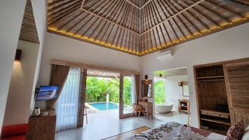 Vila exclusiva, 1 cama King, para não fumantes, piscina particular | 1 quarto, frigobar, cofres nos quartos, Wi-Fi de cortesia
