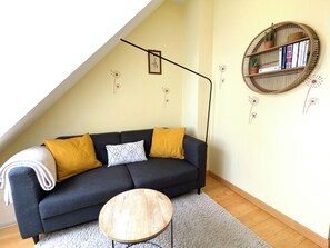 TV, DVD player, books