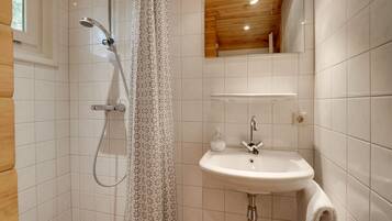 Shower, soap, toilet paper