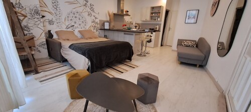 Les Arcades Studio in the heart of town, near Puy du Fou, with Wi-fi, Netflix, Canal+.