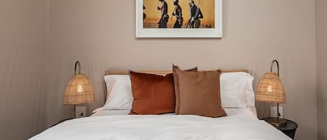 Premium bedding, desk, free WiFi, bed sheets