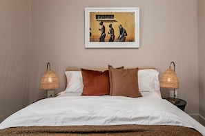 Premium bedding, desk, free WiFi, bed sheets