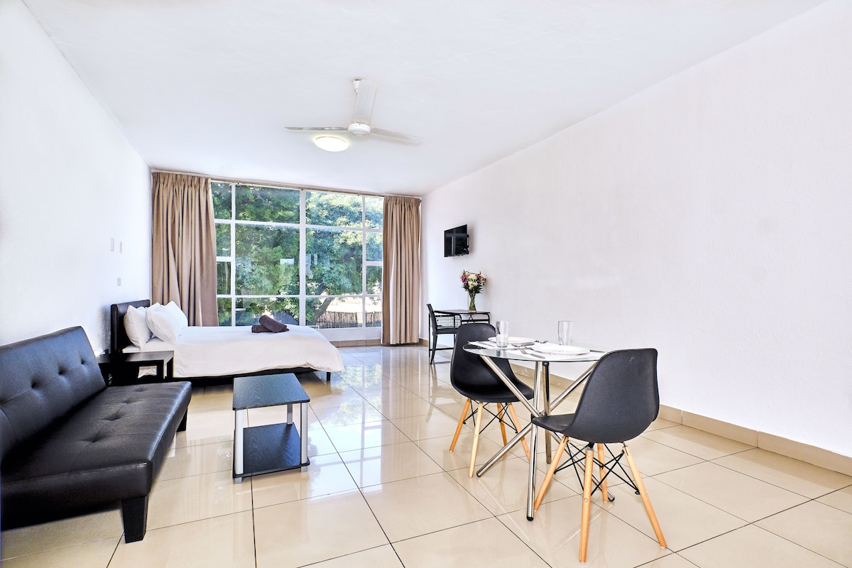 Desk, laptop workspace, iron/ironing board (on request), WiFi (free)