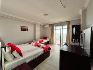 Deluxe Room, Sea View | Egyptian cotton sheets, premium bedding, down comforters, minibar