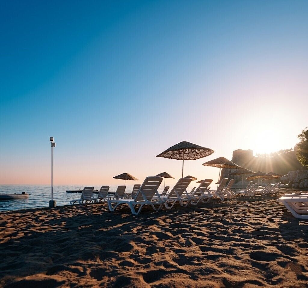 หาดส่วนตัว, รถรับส่งชายหาด (ฟรี), คาบาน่า (ฟรี), เก้าอี้อาบแดด