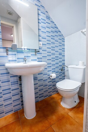 Regadera, toallas, jabón, shampoo 