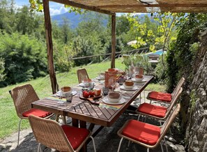 Outdoor dining - Restore Mill with Private Pool for 7 People (Sillicagnana)