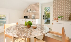 Dining - Bubbly: Prosecco | Chic 1/1 Suite | Golden Blocks, Walking Distance to Main | King Bed | Mini-Bar (Fredericksburg)