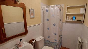 Bathtub, hair dryer, bidet, towels
