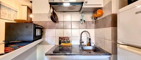 Kühlschrank, Mikrowelle, Ofen, Herdplatte