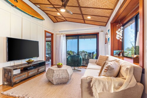 Holualoa Sanctuary Hot Tub, Ocean Views, A/C 12 Min to Beach