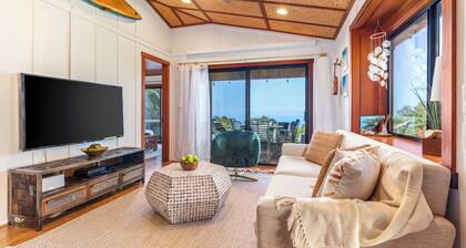 Holualoa Sanctuary Hot Tub, Ocean Views, A/C 12 Min to Beach