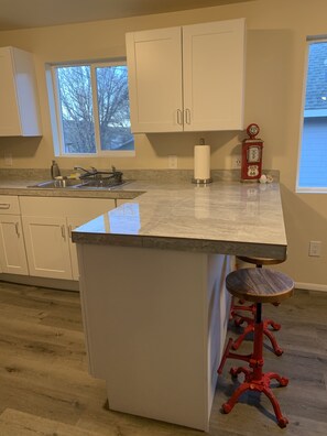 Fridge, microwave, oven, stovetop - *Remodeled* Taber Street Railroad House (Williams)