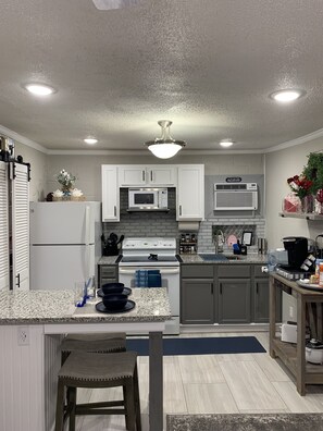 Kühlschrank, Mikrowelle, Ofen, Herdplatte