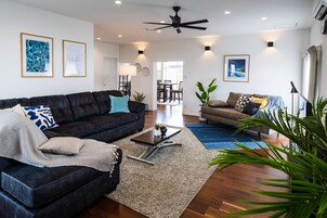 Villa | Living area | 45-inch flat-screen TV with digital channels, TV