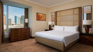Premium bedding, minibar, in-room safe, desk