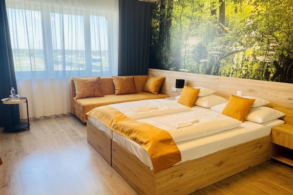 In-room safe, desk, laptop workspace, blackout curtains