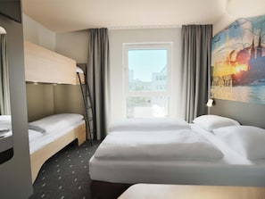 Desk, free WiFi, bed sheets