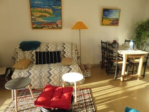 TV, DVD player, books