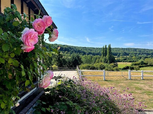 Gîte Marguerite –“Pétale”, 360° views, 5' from Cerza, 30' from Deauville – Sauna