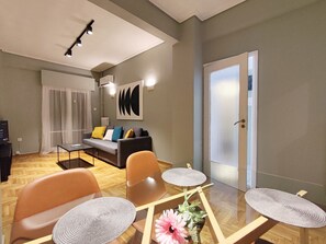 Classic Apartment, 1 Bedroom, Balcony | Living area
