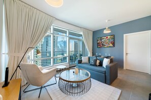 Apartment, 1 Bedroom, City View | Living area - Maison Privee - The Lofts East (Dubai)