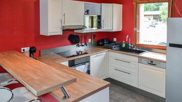 Fridge, oven, dishwasher, coffee/tea maker