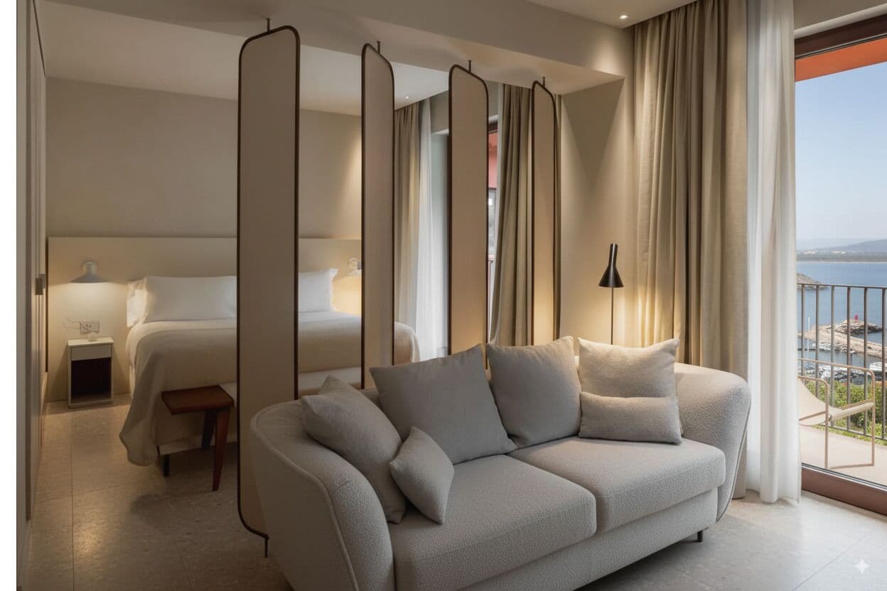 Junior Suite, Terrace, Sea View (Ercoletto) | Minibar, in-room safe, desk, laptop workspace