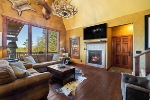 Smart TV, fireplace, video games