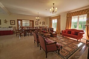 TV, lareira, DVD player, mesa de pingue-pongue