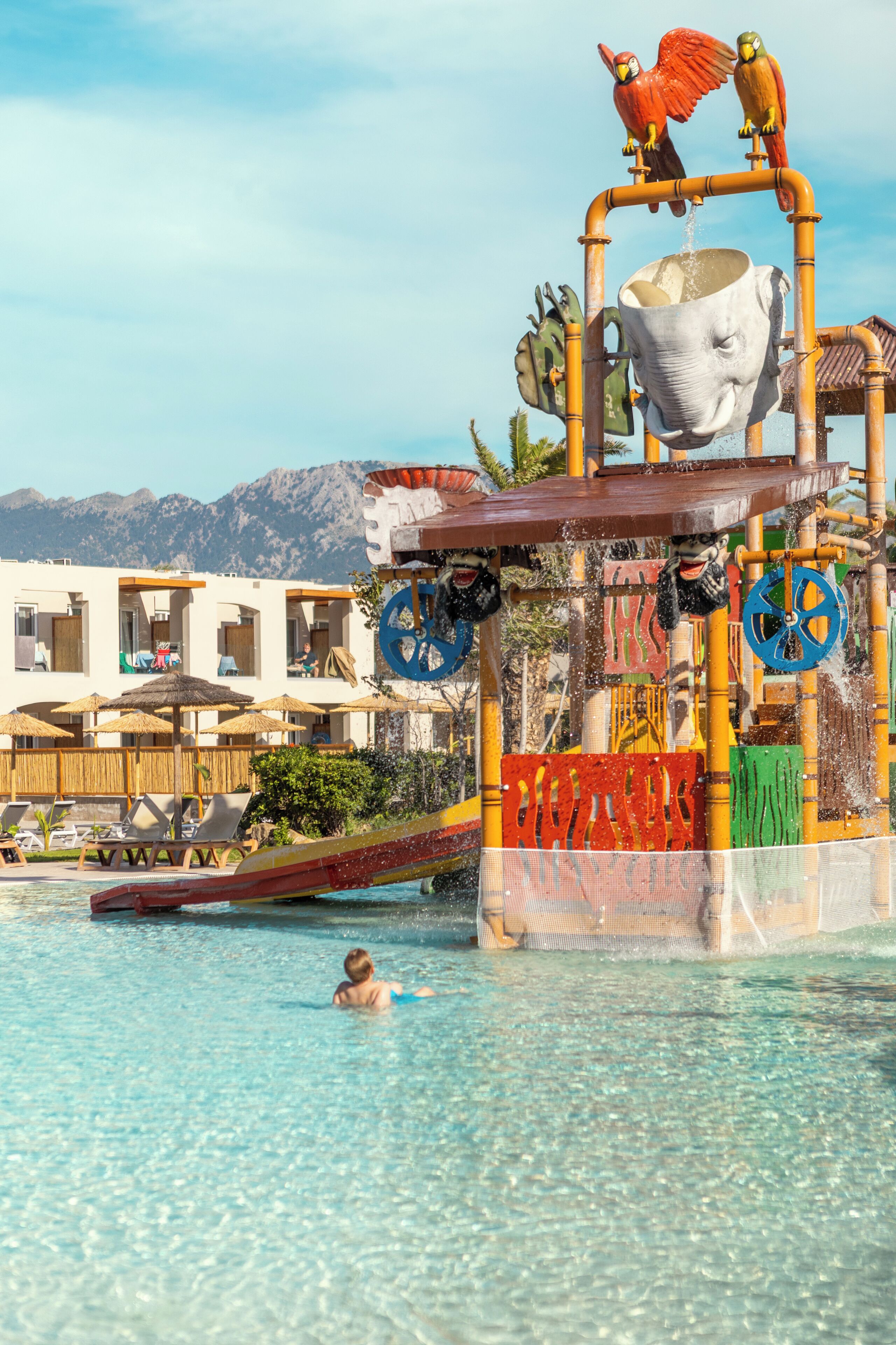 2 outdoor pools, open 10:00 AM to 6:00 PM, pool umbrellas, pool loungers