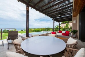 Outdoor dining - Marietas Condo Dalia 3BR Oceanfront Punta Mita (Punta Mita)