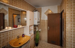 Combined shower/bathtub
