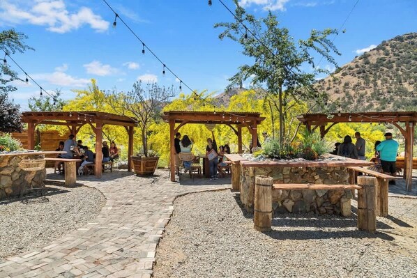 Outdoor dining - Tiny River House w River Frontage (Three River)