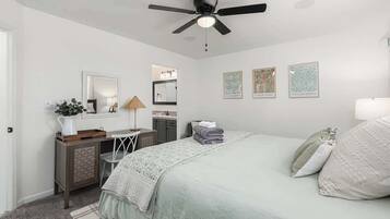 4 bedrooms, iron/ironing board, travel cot, WiFi