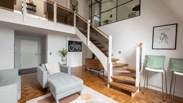 Exclusive Apartment | Living area | 36-inch flat-screen TV with cable channels, TV