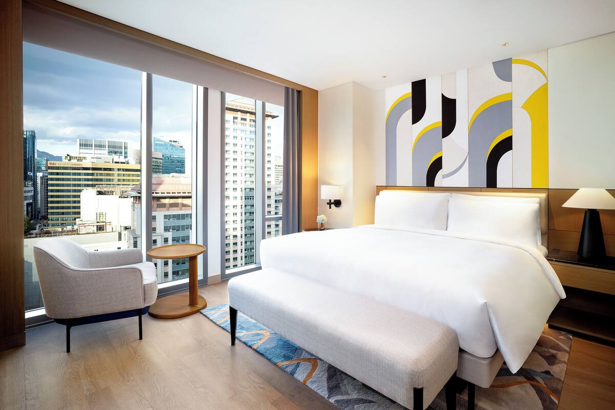 Premium bedding, memory foam beds, minibar, desk