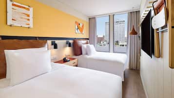 Chambre, 2 lits doubles, non-fumeur, vue ville