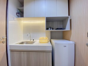 อพาร์ทเมนท์, 1 ห้องนอน | ครัวส่วนตัว | ตู้เย็น, เตาประกอบอาหาร, เครื่องครัว/จาน/ช้อนส้อม, โต๊ะรับประทานอาหาร