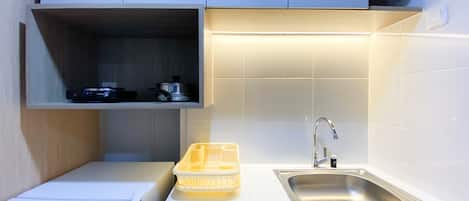 公寓, 1 間臥室 | 私人廚房 | 雪櫃、爐具、廚房用具/餐具/器皿、餐桌