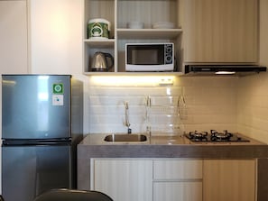 Appartement, 2 chambres | Cuisine privée | Réfrigérateur, plaque de cuisson