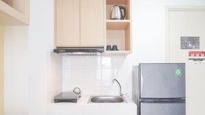 Apartemen, 2 kamar tidur | Dapur pribadi | Lemari es, kompor, peralatan masak/sendok-piring, dan meja makan
