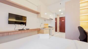 Estudio, 1 habitación | Decoración individual, mobiliario individual, wifi gratis