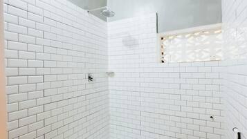 Standard Double Room, 1 Queen Bed | Bathroom | Shower, rainfall showerhead, hair dryer, slippers